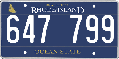 RI license plate 647799