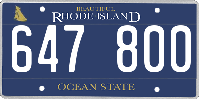 RI license plate 647800