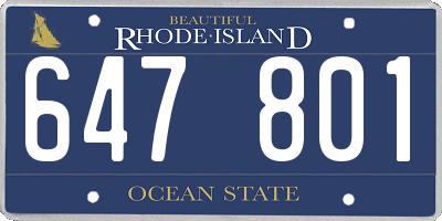 RI license plate 647801