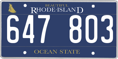 RI license plate 647803