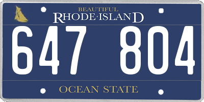 RI license plate 647804