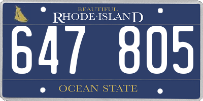 RI license plate 647805