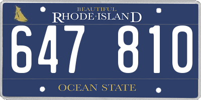 RI license plate 647810