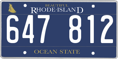 RI license plate 647812