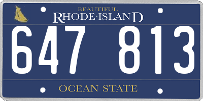 RI license plate 647813