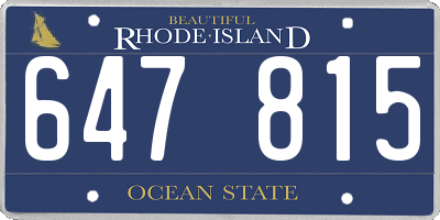 RI license plate 647815