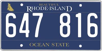 RI license plate 647816