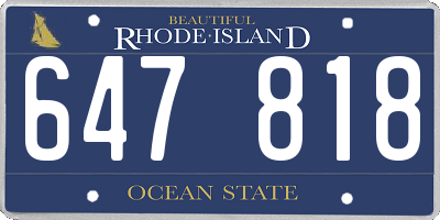 RI license plate 647818