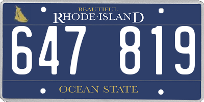 RI license plate 647819