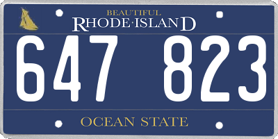 RI license plate 647823