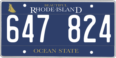 RI license plate 647824