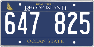 RI license plate 647825