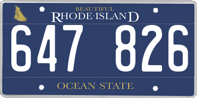 RI license plate 647826
