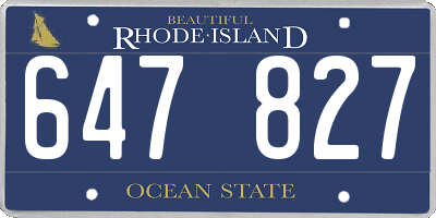 RI license plate 647827