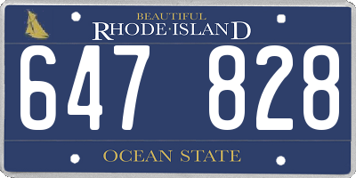 RI license plate 647828