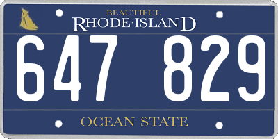 RI license plate 647829