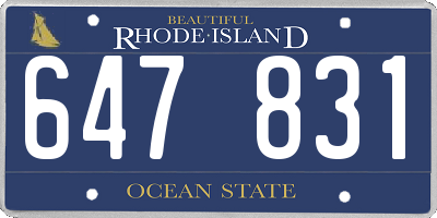 RI license plate 647831