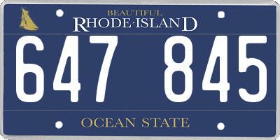 RI license plate 647845