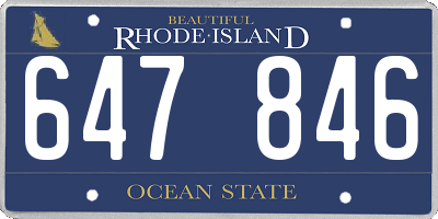 RI license plate 647846