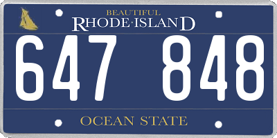 RI license plate 647848