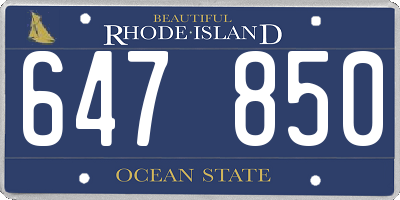 RI license plate 647850