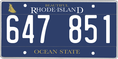 RI license plate 647851