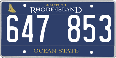 RI license plate 647853