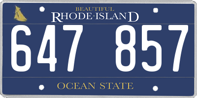 RI license plate 647857