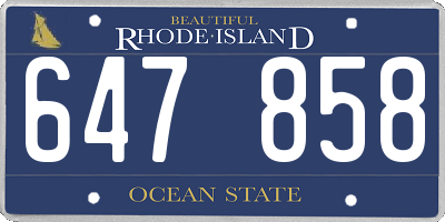 RI license plate 647858