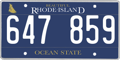 RI license plate 647859