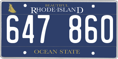 RI license plate 647860