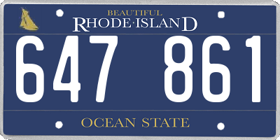RI license plate 647861