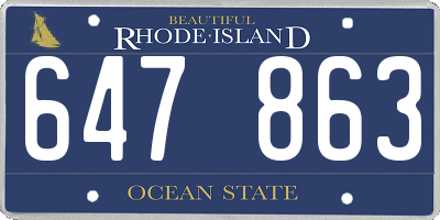 RI license plate 647863