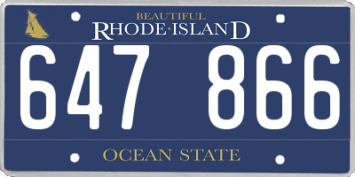 RI license plate 647866