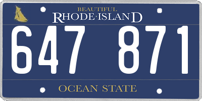 RI license plate 647871