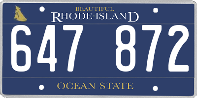 RI license plate 647872