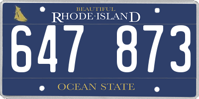 RI license plate 647873