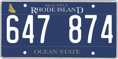 RI license plate 647874