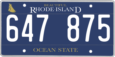RI license plate 647875