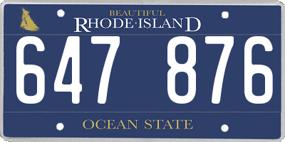 RI license plate 647876