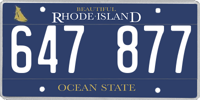 RI license plate 647877