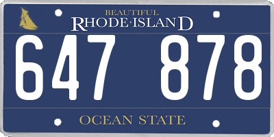 RI license plate 647878
