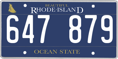 RI license plate 647879