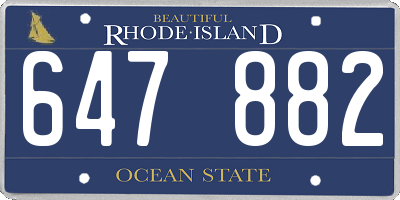 RI license plate 647882