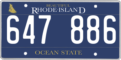 RI license plate 647886