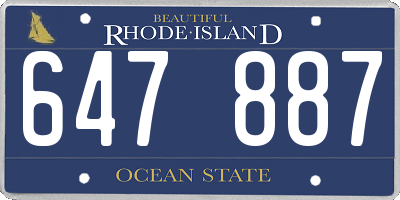RI license plate 647887