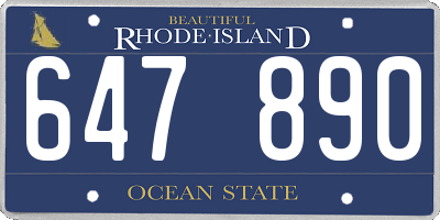 RI license plate 647890