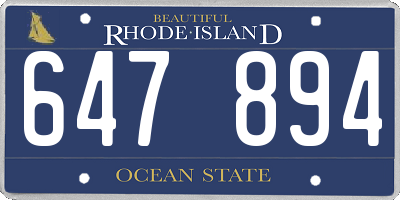 RI license plate 647894