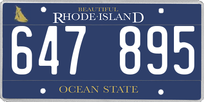 RI license plate 647895