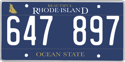 RI license plate 647897